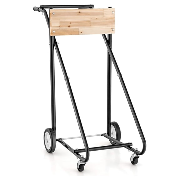 Outboard Boat Motor Stand, Heavy Duty Engine Cart Dolly W/Solid Thick Plywood Board, 4 Smooth Wheels, Ergonomic Handle, Outboard Boat Motor Stand for Repair Maintain (1)