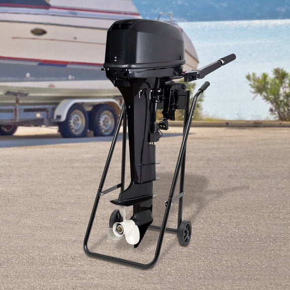 Outboard Boat Motor Stand, Heavy Duty Outboard Motor Engine Trolley Stand for Long and Short Shaft Motors