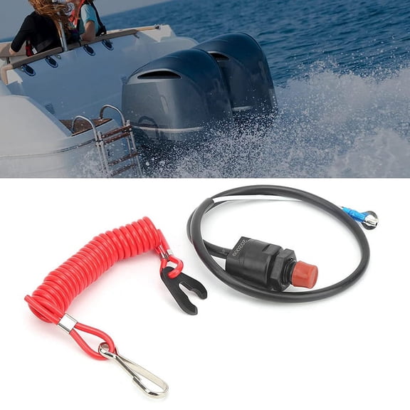 Outboard Cut Off Switch, for Emergency Kill Stop Switch Safety Lanyard,1 x Emergency Kill Stop Switch,red