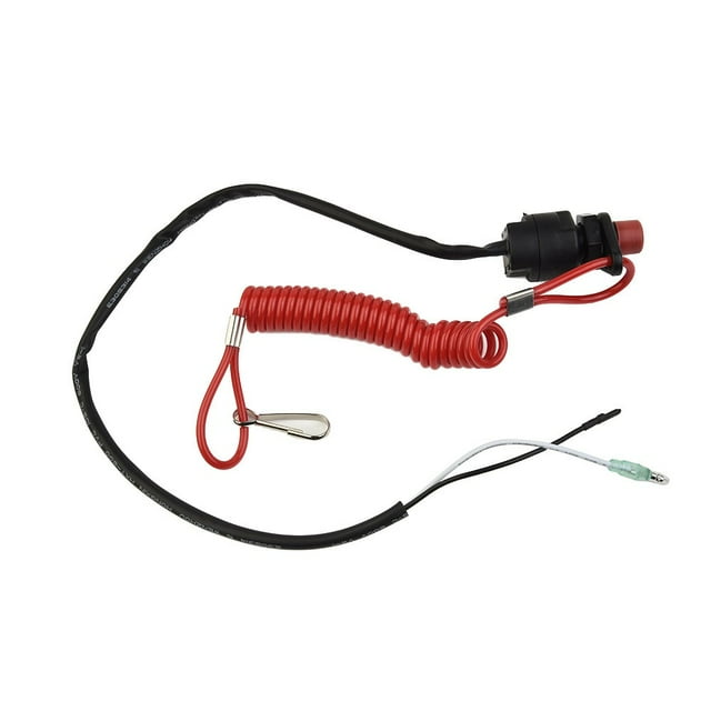 Outboard Cut off Boat Motor Kill Stop Switch W/Safety Tether Lanyard
