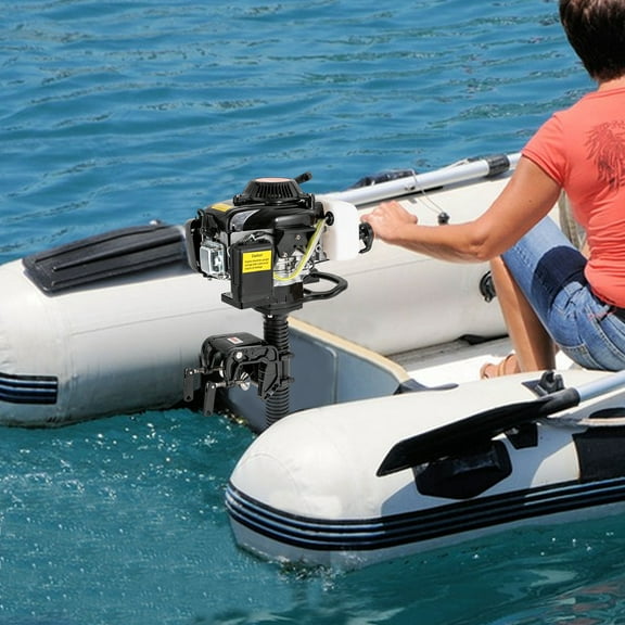 Outboard Engine 55cc 4-Stroke Boat Motor 4HP Gas-Powered Boat Motor Wind Cooling Used In Freshwater, Water Sports, Water Tourism, Fishery Production
