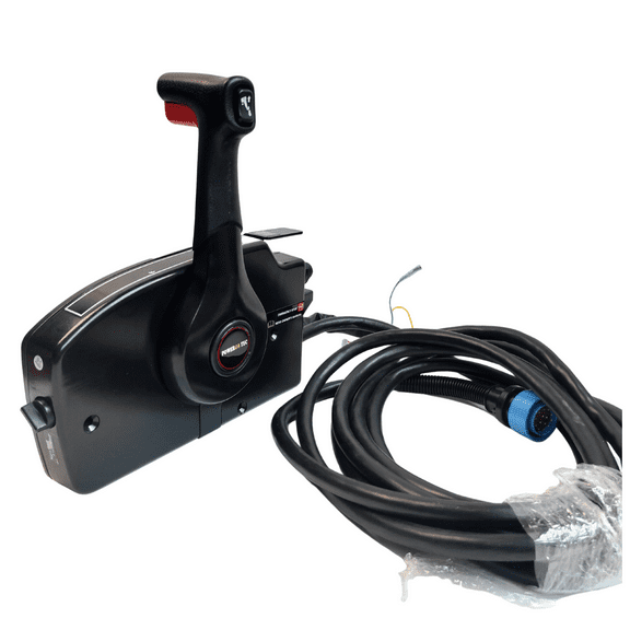 Outboard Engine Side Mount Remote Control Box 881170A13 Boat Throttle Control Fit for Mercury engines With Trim Switch 14pins 15FT Main Harness Pull to open