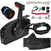 Outboard Engine Side Mount Remote Control Box 881170A14 Boat Throttle Control Fit for Mercury With Trim Switch And Lanyard 14pins 20FT Main Harness Pull to open