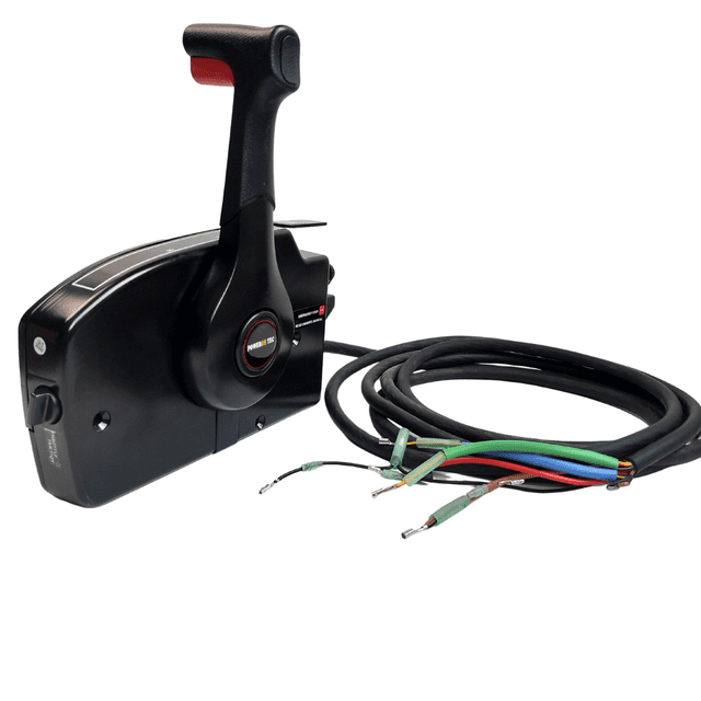 Outboard Engine Side Mount Remote Control Box 881170A9 Boat Throttle Control Fit for Mercury With Trim Switch And Lanyard 5pins 15FT Main Harness Pull to open