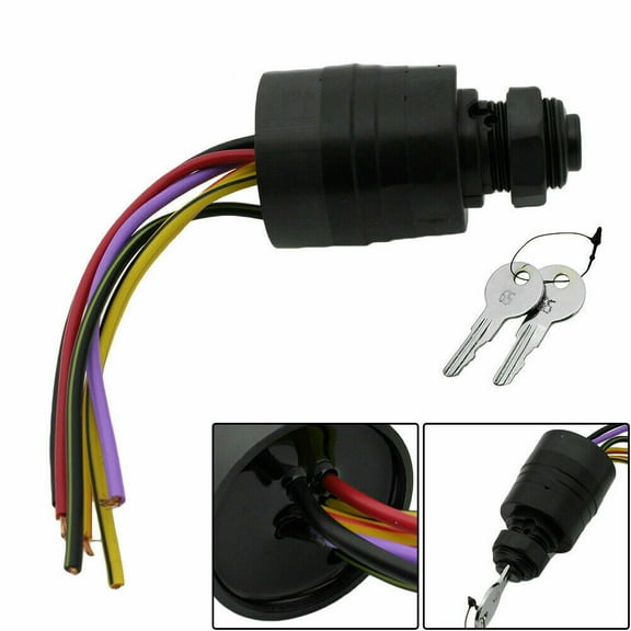 Outboard Ignition Key Switch For Mercury 87-88107A5 with 2 Keys 6 Wire Connector