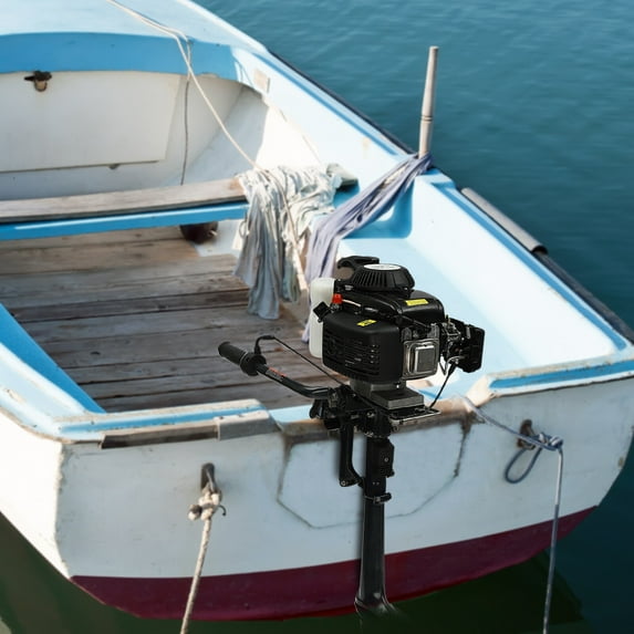 3 HP 4 Stroke Outboard Motor Fishing Boat Engine Tiller Control Wind Cooling