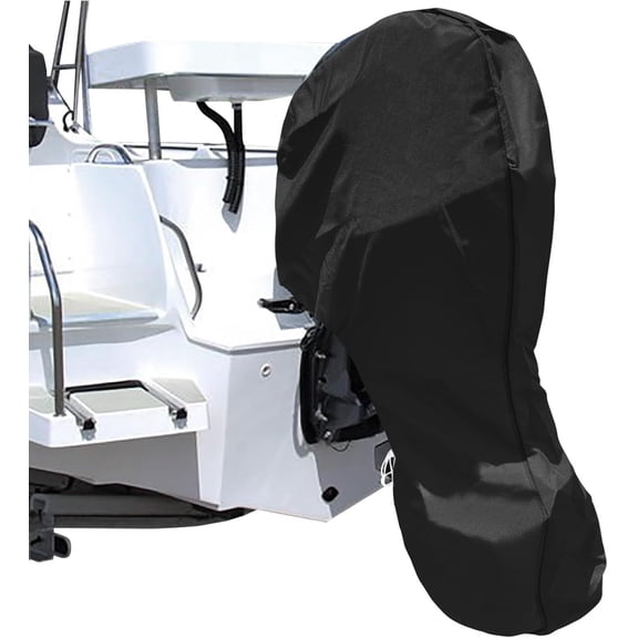 Outboard Motor Covers, 600D Full Boat Motor Cover Waterproof & Heavy Duty,Trailerable Full Boat Engine Cover Waterproof Heavy Duty Oxford Fabric with Zipper, Fits 175-225HP Motors