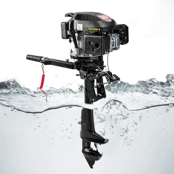 Miumaeov Black 6.5 HP 4-Stroke Boat Motor with Air Cooling 2500RPM