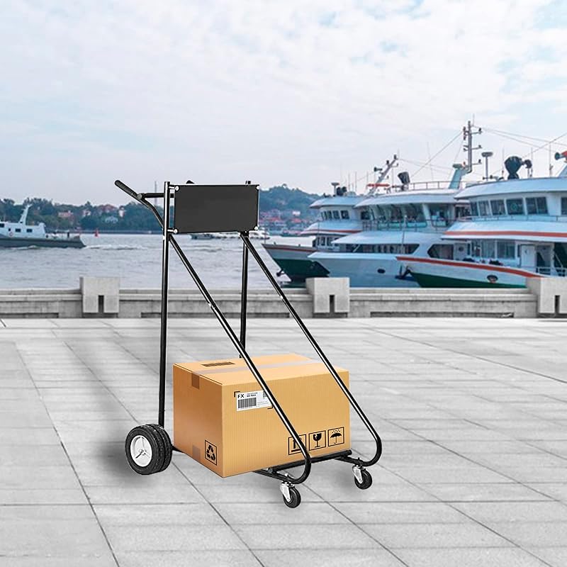 BRIS Stainless Steel Outboard Motor Stand Cart Dolly – Portable Carrier For Boat Engines