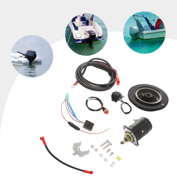 Outboard Motor Starter Kit, Electric Start Kit for Tohatsu 25-30HP 2-Stroke, Complete Conversion Set with Starter Flywheel Switch, Easy Installation