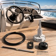 Outboard Steering Kit, 16 Ft Steering Cable, 13.5 in Wheel, Cast Steel and Stainless Steel Components