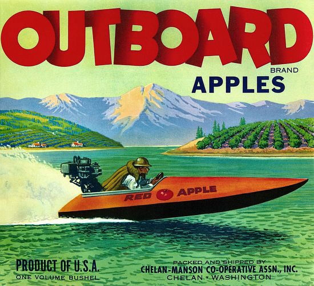 Outboard brand Apples label Canvas Art -  (36 x 54)