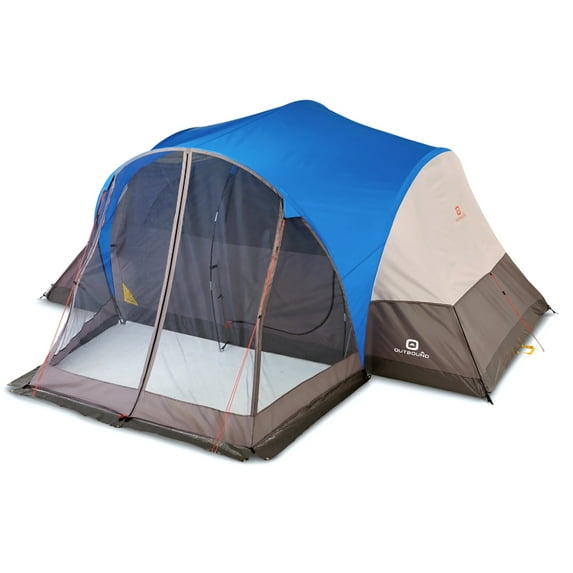 Outbound 8 Person 3 Season Easy Up Dome Tent with Room Divider & Rainfly