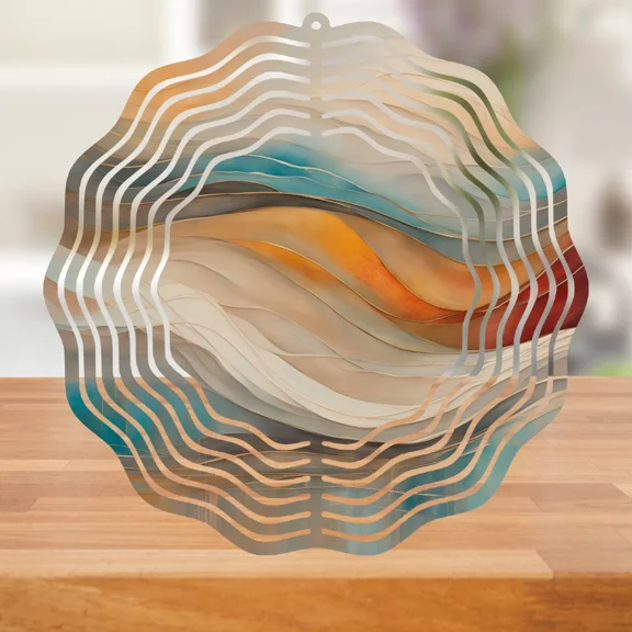 Outdoor 10" Wind Spinner Ombre Earth Swirl Hanging Kinetic Garden Yard Lawn Art