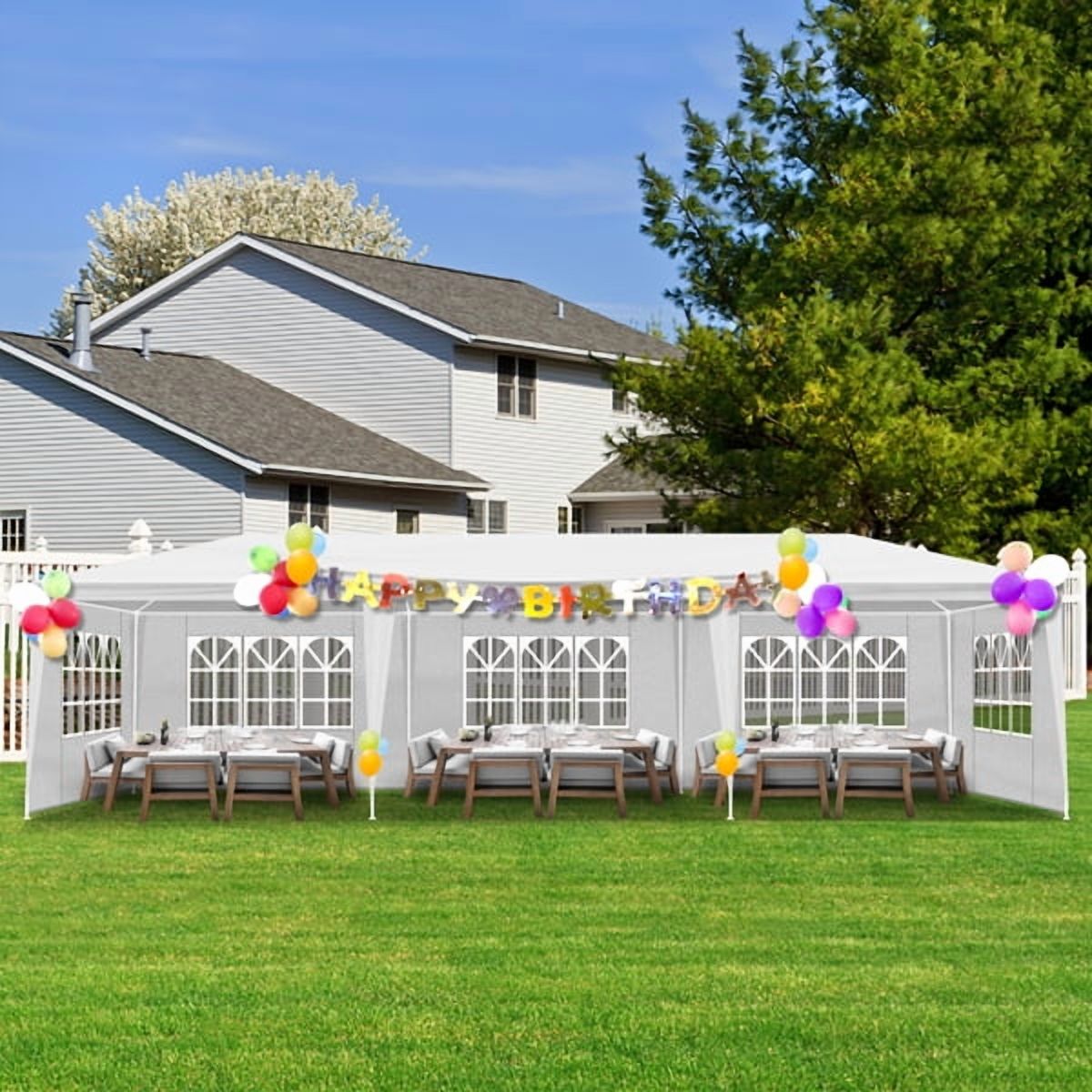 Outdoor 10' X 30' Canopy Tent with 8 Side Walls for Party Wedding ...