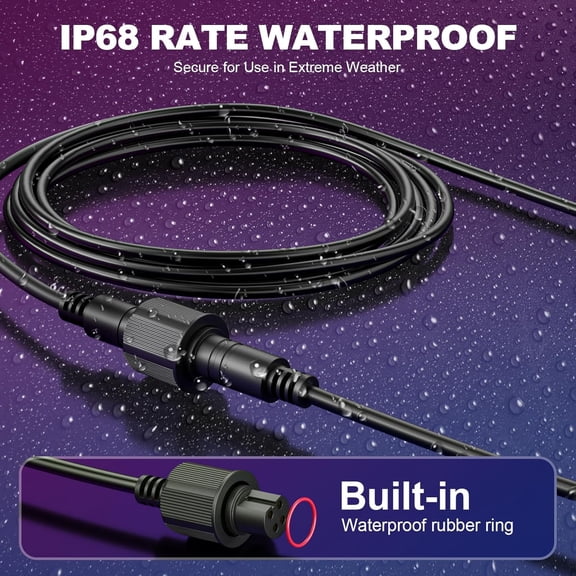 Outdoor 10FT Flood Lights Extension Cord4Pin Waterproof ConnectorExtend Your for Go-vee Outdoor Flood Lights 2 H7058 H7057 - Weatherproof$$