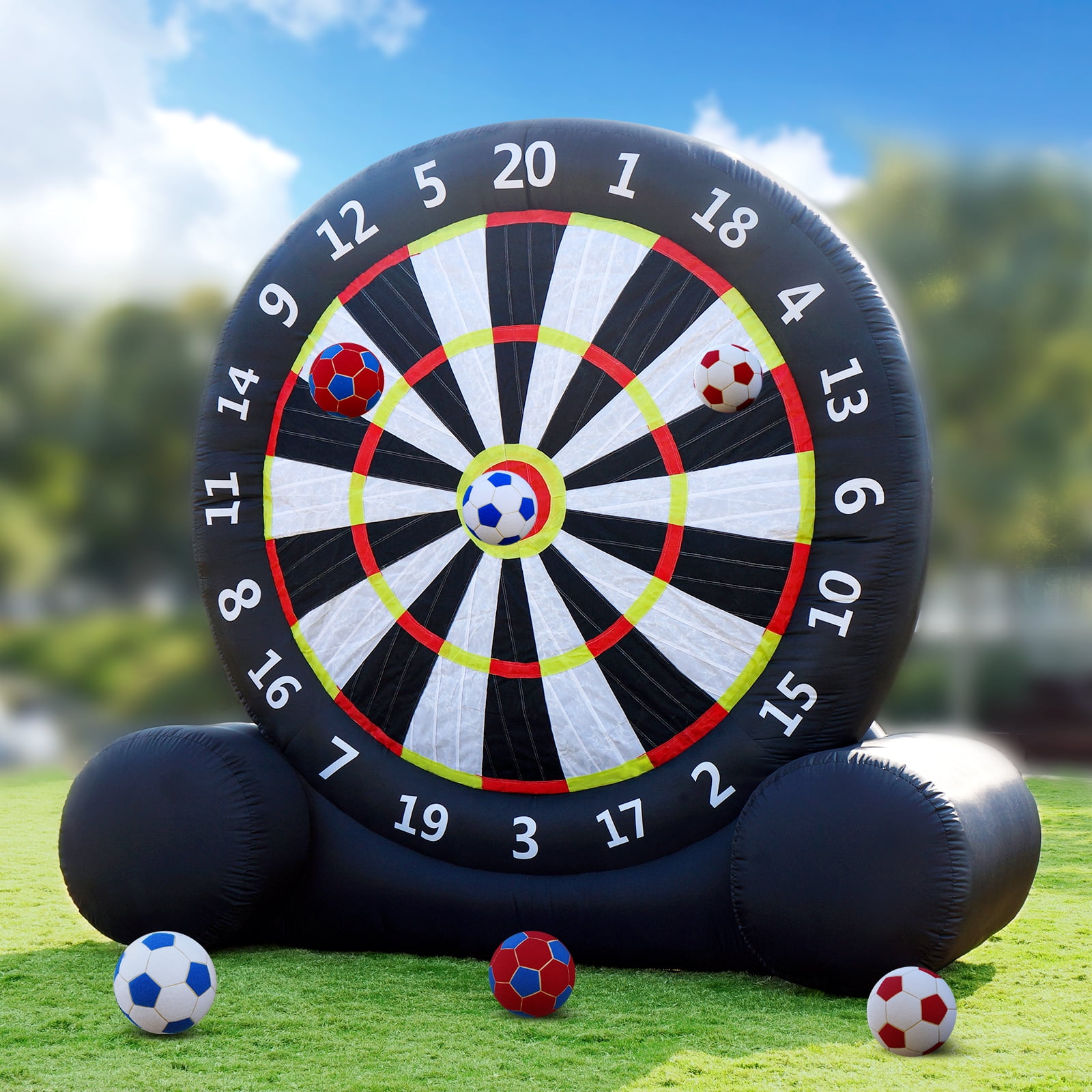 Outdoor 10FT Inlatable Soccer Dart Board with 370W Blower, Giant