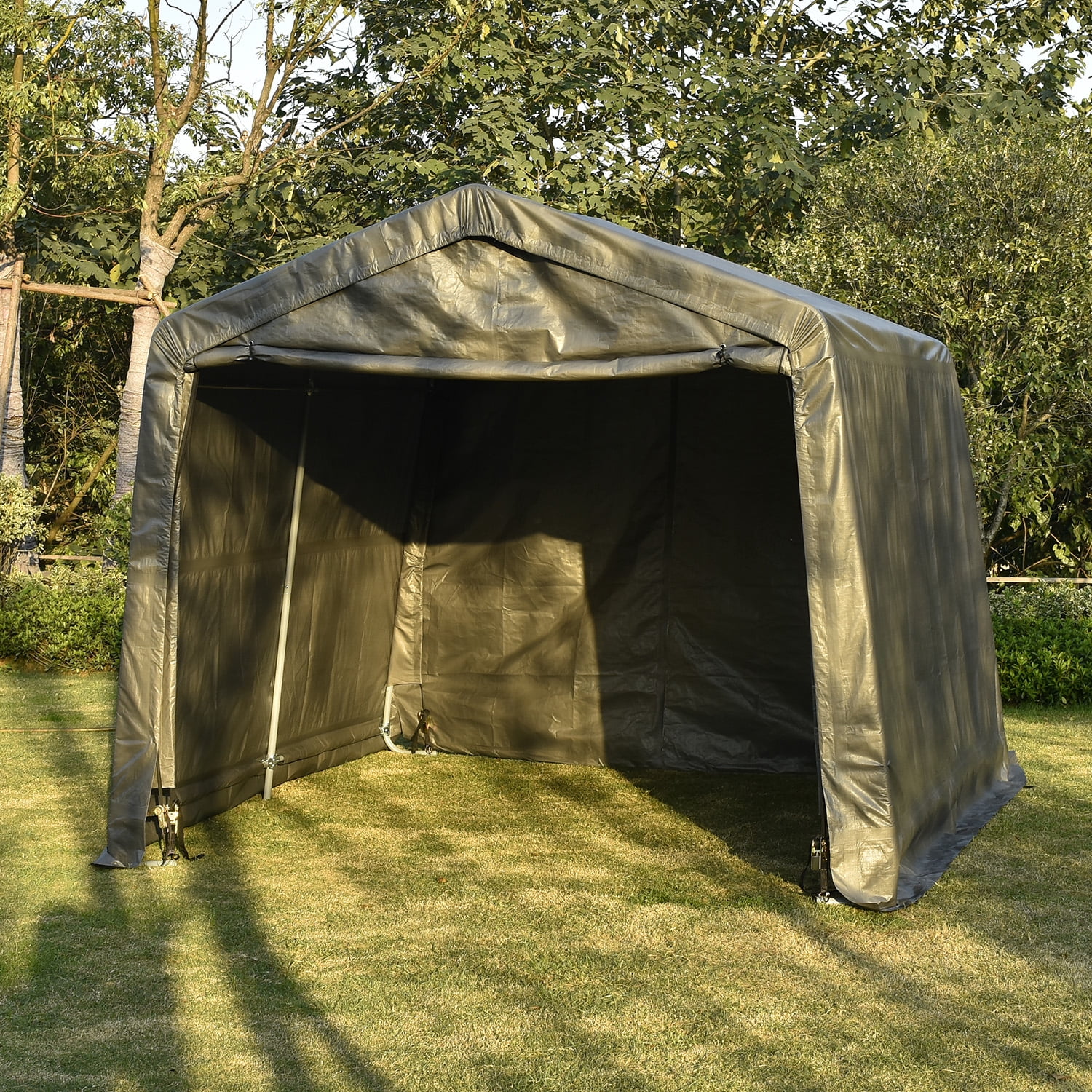 Portable Temporary Auto Canopy 10x10ft Outdoor Heavy Duty Carport Tent ...