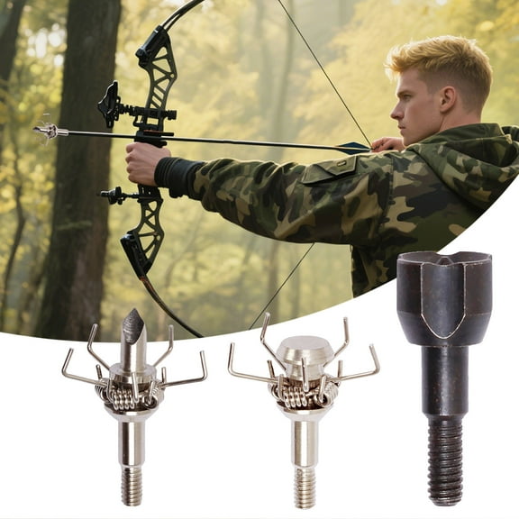 Outdoor 12PCS Points With Broadhead Small Game Tips Screw In Arrowheads for and Practice