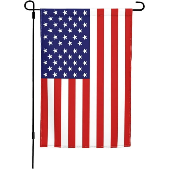 Outdoor 12x18 Inch Double Sided American Garden Flag American 4th of July Decorative Flag Fade Resistant Banner for Yard Lawn Home Decor