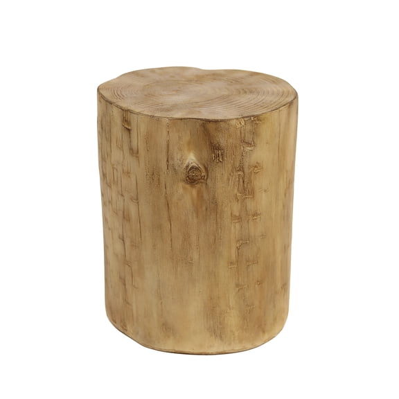 Outdoor 14.25inch MGO Side Table, Hand-Painted Wood  Stump