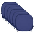 thumbnail image 1 of Outdoor 17"x16" Chair Cushions with Ties Set of 6, Water Resistant All Weather U-Shape Seat Pads for  Garden Furniture Indoor Fade Resistant  Cushions (Dark Blue), 1 of 11