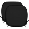 thumbnail image 1 of Outdoor 17"x16" Chair Cushions with Ties Set of 2, Water Resistant All Weather U-Shape Seat Pads for  Garden Furniture Indoor (Set of 2, Black), 1 of 11