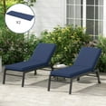 thumbnail image 1 of Outdoor 2 Chaise Lounge Chair Cushions with Backrests & Straps, Navy Blue, 1 of 9