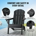 thumbnail image 1 of Outdoor 2-Pack Black Folding Adirondack Chairs, Heavy-Duty All-Weather HDPE Plastic for Deck, Fire Pit, or Porch, 1 of 7