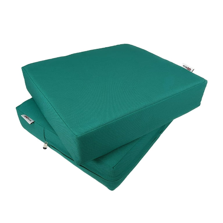 QQbed Outdoor Patio Cushions 24 L x 22 W x 4 H Geometric Blue Plain 2 Count
