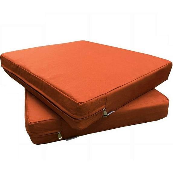 QQbed 2-Pack Outdoor Deep-Seat Cushions 24"x22"x4" with Memory Foam & Waterproof Covers