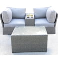 thumbnail image 1 of Outdoor 2-Person Sectional Sofa Set with Table and Cushions, Grey All-Weather Wicker, 1 of 8