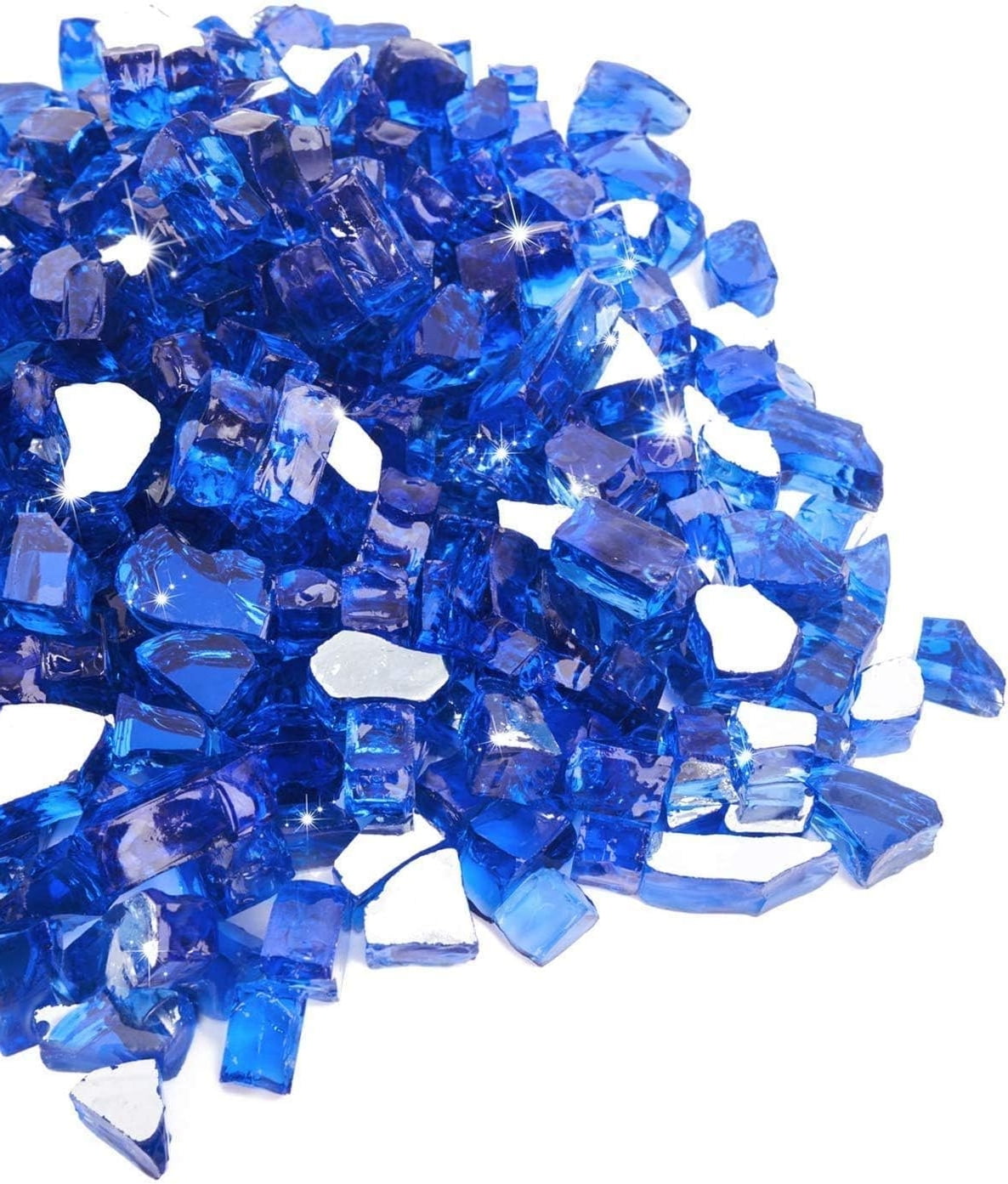 Outdoor 20 lbs Fire Glass for Propane Fire Pit, 1/2Inch Reflective Fireplace Glass Rocks, High