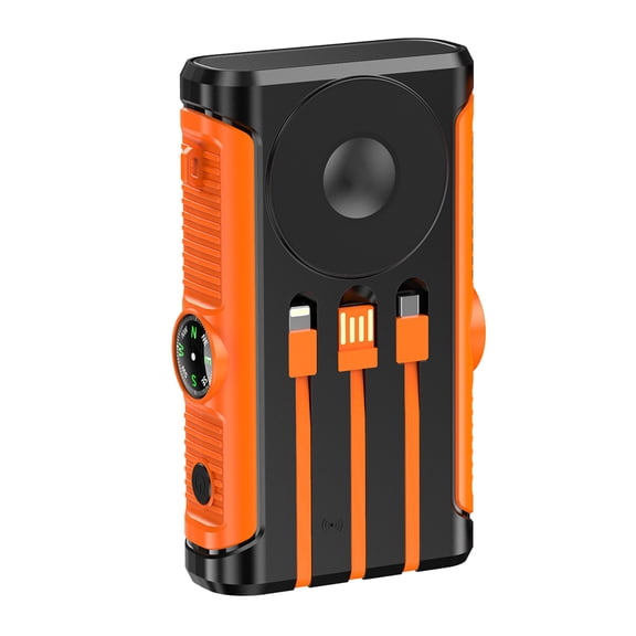 Outdoor 20000mAh Solar Chargers With Hand Crank Wireless Charging And LED Light For Hiking