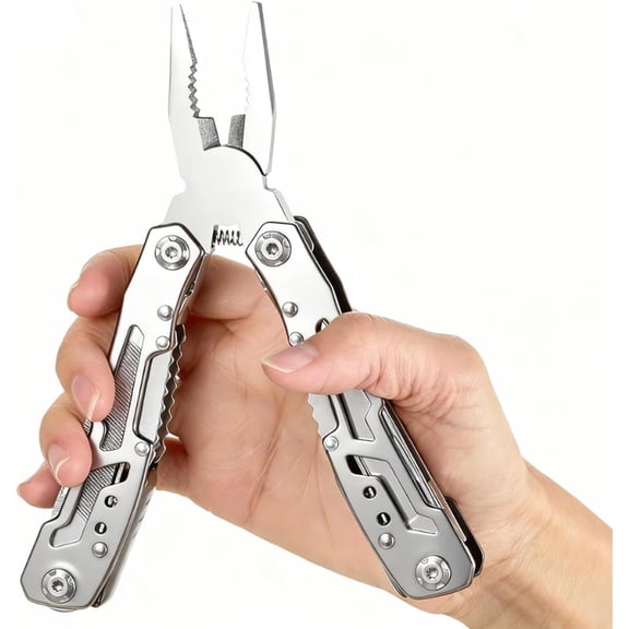 Outdoor 25-In-1 Mini Multitool plier,Portable EDC Gear with Safety Locking,Nylon Sheath,-in-One Utility for Camping Hiking ,Birthday/Christmas Gifts for Dad Husband Boyfriend -
