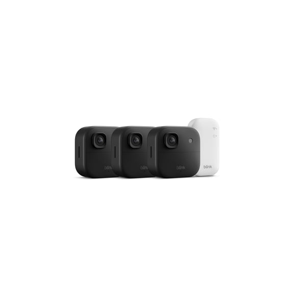 Outdoor 2K+ (newest model) Wireless smart security camera, 2K video resolution, enhanced audio, two-year battery. Sync Module Core included 3 camera system (Black)