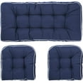 thumbnail image 1 of Outdoor 3 Piece Settee Cushion Set, Patio Wicker Cushions 1 Loveseat Cushion & 2 U-Shape Cushion, 1 of 13