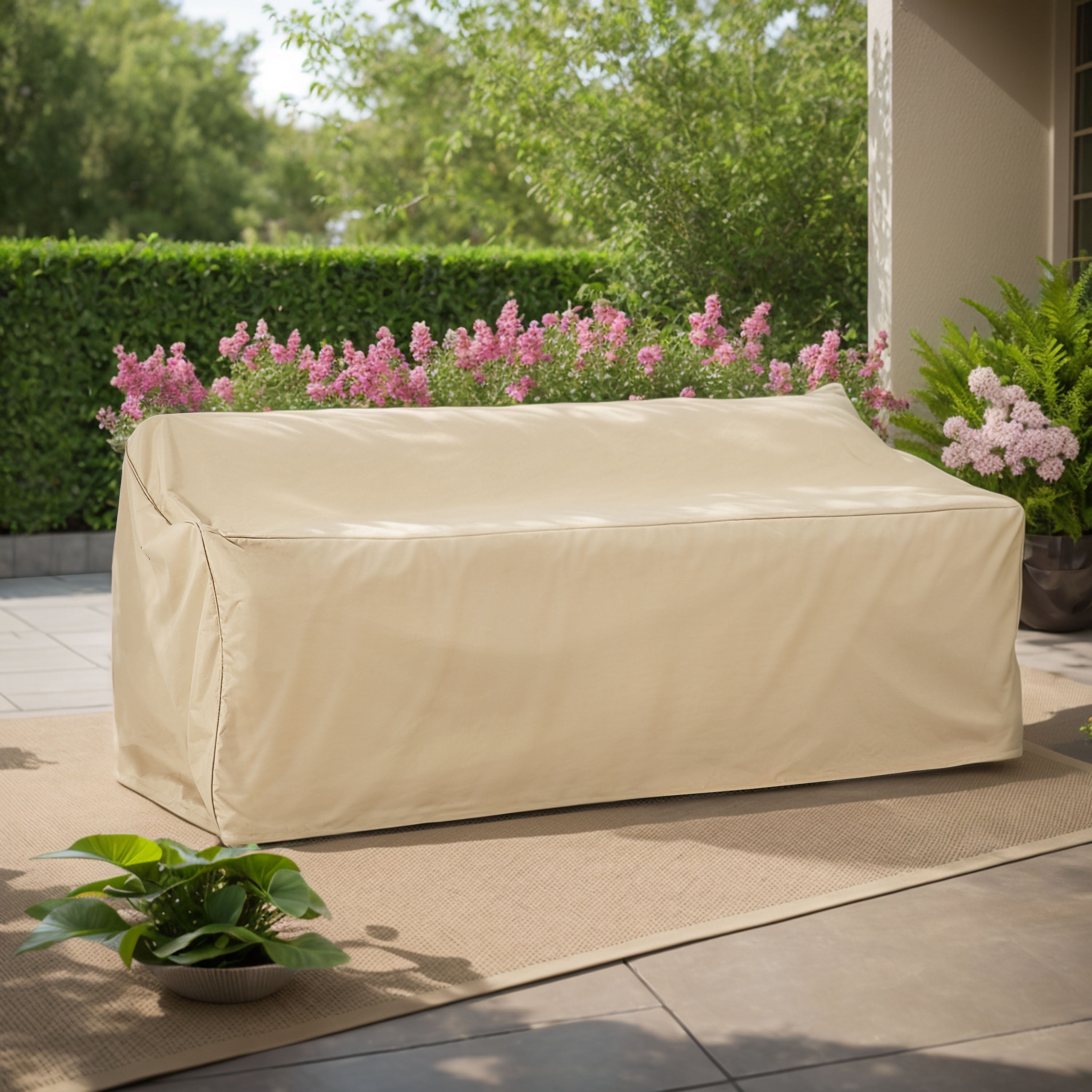 Outdoor 3 Seater Sofa Cover for Patio Furniture Protection, Beige