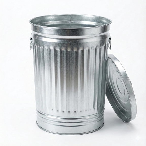 Outdoor 31-gallon galvanized steel trash can with locking lid for dog poop, litter, pet food storagerust weather resistant, heavy-duty wire bail handle