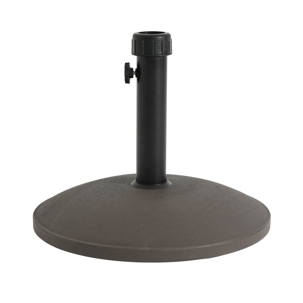 Outdoor 35-lb Round Brown Resin & Concrete Patio Umbrella Base, Weather-Resistan
