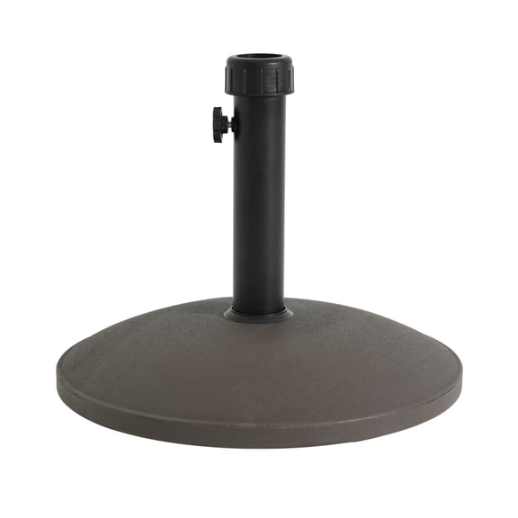 Outdoor 35-lb Round Brown Resin & Concrete Patio Umbrella Base, Weather-Resistan