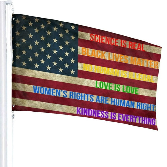 Outdoor 3x5ft Flag Science Is Real, Black Lives Matter, Women's Rights Are Human Rights Home Garden Decoration Flag Durable Fade Resistant For All Weather Outdoor