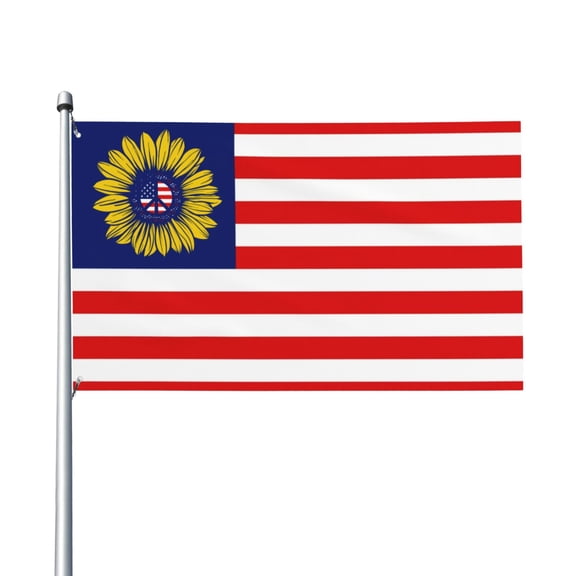 Outdoor 3x5ft US Flag Peace Sign Sunflower Flag Home Garden Decoration Flag Durable Fade Resistant For All Weather Outdoor