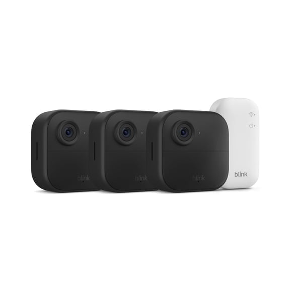 Outdoor 4 Wireless smart security camera, two-year battery life, 1080p HD day and infrared night live view, two-way talk. Sync Module Core included 3 camera system