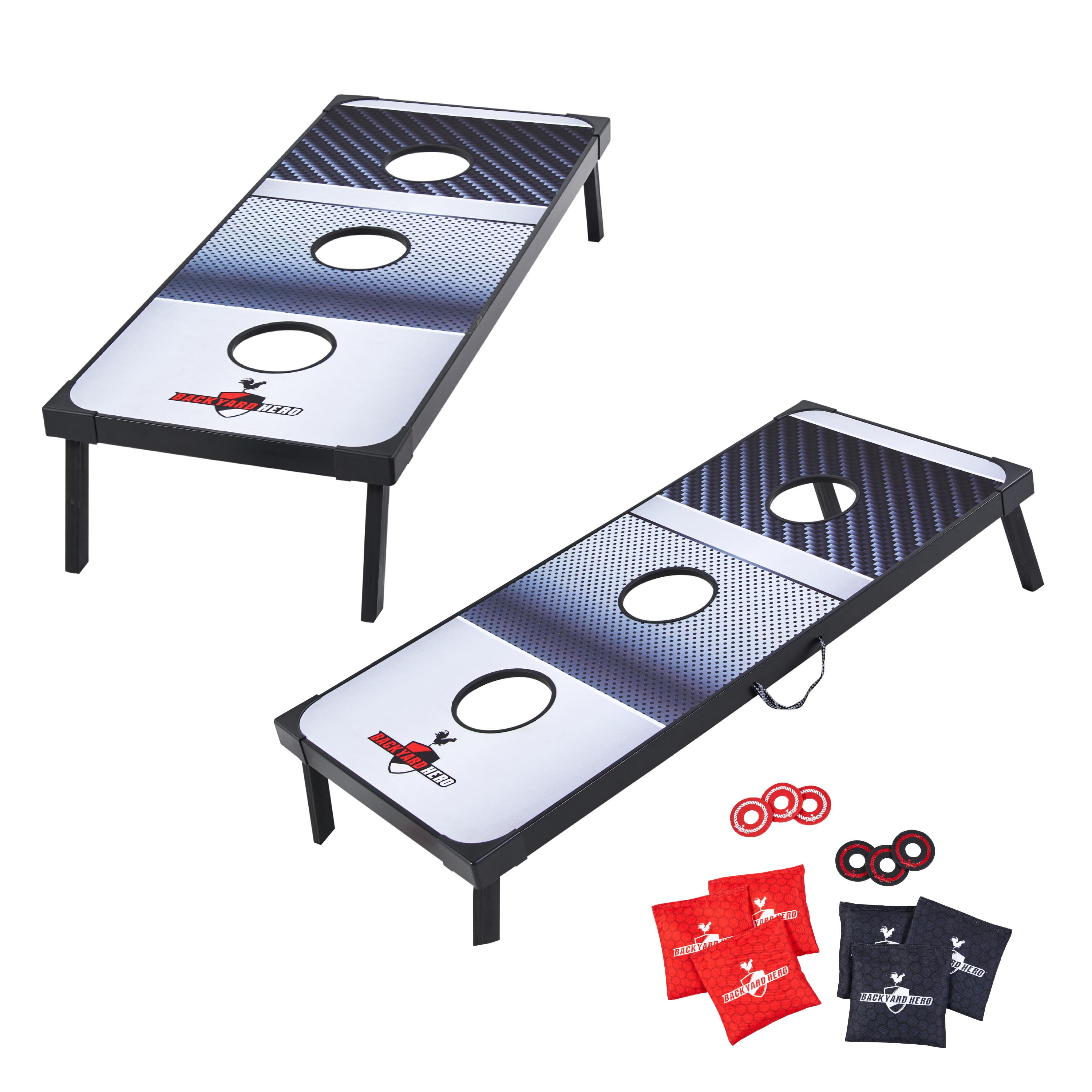 Backyard Hero 2-in-1 Cornhole Toss and Washer Toss Game 48 Tailgate Boards with Bean Bags Durable, Portable Set for Game Day & Outdoor Fun