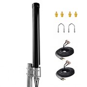 Outdoor 4x4 MIMO 5G LTE Omni Antenna Kit, 600-6000MHz Cellular Antenna with 4 x 10m Cables, N Female Connector, TS9 Adapters and Mount
