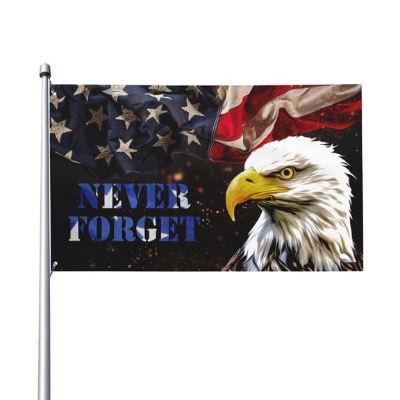 Outdoor 4x6Ft Never Forget Flag USA Bald Eagle Flag Memorial Day 4Th July 9/11 Flag Durable Fade Resistant Home Garden Decoration Flag