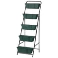 thumbnail image 1 of Outdoor 5-Tier Planter Rack with Drainage Holes and Removable Tray Brick Green Metal, 1 of 6