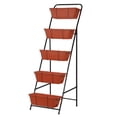 thumbnail image 1 of Outdoor 5-Tier Planter Rack with Drainage Holes and Removable Tray Brick Red Metal, 1 of 6