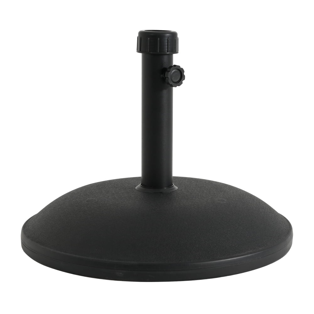 Outdoor 55lb Round Black Resin & Concrete Patio Umbrella Base, Weather-Resistant